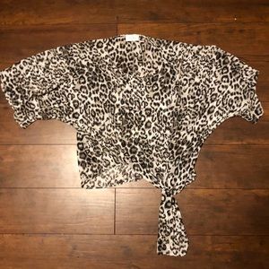 Cheetah Print Tie Top